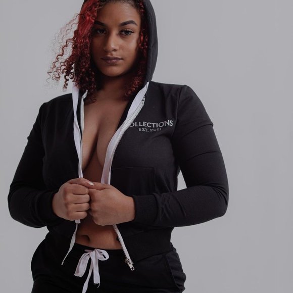 Juicy BABYGIRL PINK Reflective Drawstring Pocket Detail Hoodie & Sweatpants Set - Picture 7 of 7